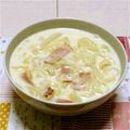 m1zuh0's cooksnap of when they made コンソメと牛乳で！白菜クリーミーうどん♪.