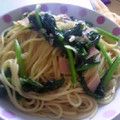 ぱぱちゃん0603's cooksnap of when they made ハムとほうれん草の和風パスタ.