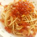 ろー。's cooksnap of when they made いくらとサーモンの和風で親子パスタ.