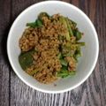 ゆぷし's cooksnap of when they made ひき肉とにんにくの芽のカラフル炒め.
