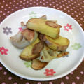 龍青空ママ's cooksnap of when they made 蓮根とさつまいもの塩にんにく炒め♪.
