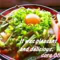 sora0404's cooksnap of when they made ✿キレイなお月見♬山菜蕎麦✿.