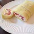 洛陽花's cooksnap of when they made もっちり桜色♪イチゴのロールケーキ♪.