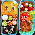 たぬ52's cooksnap of when they made ふなっしーキャラ弁当♪お花畑なっしー.