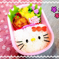 co☆'s cooksnap of when they made キャラ弁＊ペタペタキティちゃん.