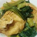 kawamin's cooksnap of when they made ジューシー卵in油揚げとチンゲン菜の煮物.