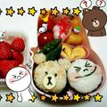 つなこママ's cooksnap of when they made キャラ弁lineムーン＆ブラウン.