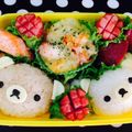 ミセスあまぐり's cooksnap of when they made リラックマキャラ弁☆キイロイトリおまけ付.