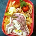 kazumeiap's cooksnap of when they made ライスぺーパーでお絵かきキャラ弁.