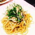 yukiccp's cooksnap of when they made 豚しゃぶと水菜の胡麻ドレパスタ.