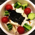 り〜にゃん's cooksnap of when they made オクラと長いもとトマトのピリ辛サラダ.