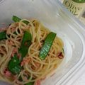 モニョモニョ's cooksnap of when they made 絹さやとスモークサーモンのパスタ.