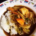 食べながらダイエット's cooksnap of when they made たっぷり深谷ネギと生姜焼きカレー☆.