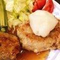 ふこも's cooksnap of when they made れんこん入りおからハンバーグ.