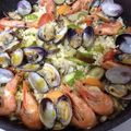 ﾓﾓ娘's cooksnap of when they made 簡単！あっさりフライパン魚介パエリア★.