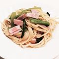 まゆまゆ105's cooksnap of when they made 小松菜とベーコンのめんつゆバターパスタ.