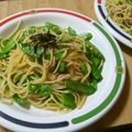 しのばぁたん's cooksnap of when they made 絹さやとツナのスパゲティー.