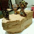 あゆらぶ★'s cooksnap of when they made 立体！チョコケーキ　ワンピースキャラデコ.