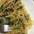 ダサコ's cooksnap of when they made ★カブの葉＆しめじで簡単和風パスタ.