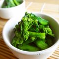 まきーころ's cooksnap of when they made 菜の花のオリーブわさび醤油あえ.