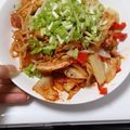 hozunyam's cooksnap of when they made 節約！油揚げで豚キムチ☆.