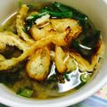 ジンベえちゃん's cooksnap of when they made シャキ水菜とカリ焼きあげのお味噌汁.