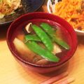 ikewaka's cooksnap of when they made さやえんどうのお味噌汁.