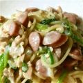 のてぃお's cooksnap of when they made ソーセージとほうれん草のスープパスタ.