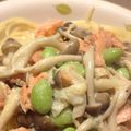mrnC♡'s cooksnap of when they made 【簡単•ヘルシー】鮭とキノコの豆乳パスタ.