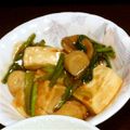 もも1002's cooksnap of when they made 生姜豆腐☆かぶの葉の炒めもの.