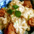 crystaI's cooksnap of when they made 鶏の唐揚げのトロトロ卵丼.