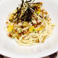 kumi0901's cooksnap of when they made ◉ツナマヨ納豆スパゲティー◉.