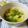 さとこぱんたーに's cooksnap of when they made のらぼう菜も仲間入り♪かきたまスープ.