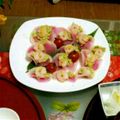 michygel's cooksnap of when they made 赤カブと紅芯ダイコンのしらすカナッペ.