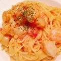 Saika08's cooksnap of when they made 海老と帆立のトマトクリームパスタ.