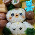 茶っこ's cooksnap of when they made おすわりヒヨコちゃん＊キャラ弁.