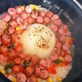 まろん✧'s cooksnap of when they made パリッと朝食ウインナーと新玉ねぎのピラフ.