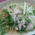 はらぺこさや's cooksnap of when they made 水菜と蒸し鶏のコク旨◎パスタ.