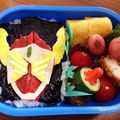 ポニカ's cooksnap of when they made キャラ弁＊仮面ライダーガイムバロン弁当♪.
