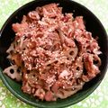 みうきー's cooksnap of when they made 母の味・レンコンと豚肉のきんぴら.