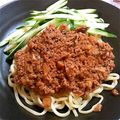 kahoppesan's cooksnap of when they made 簡単　ジャージャー麺.