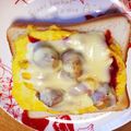 ゆめゆめ２'s cooksnap of when they made うちの定番！ハンバーグで食パンアレンジ.