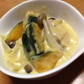 ゆきんこシャ−リ−'s cooksnap of when they made ☆かぼちゃと白菜と豚肉のクリーム煮☆.