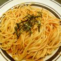 しゅーくりーむママ's cooksnap of when they made 一人分ランチ☆簡単たらこパスタ.