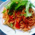 鳥野菜味噌's cooksnap of when they made 水菜とトマトのパスタ.
