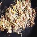 noritty's cooksnap of when they made もんじゃ焼き.