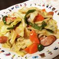 ポッリー's cooksnap of when they made 冷凍うどんで焼きうどん.