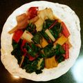 vegeange's cooksnap of when they made スイスチャードのわさび醤油炒め.