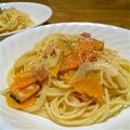 Balletlily's cooksnap of when they made ベーコンとかぼちゃのクリームパスタ.