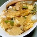 kumano台所's cooksnap of when they made 絹ごし豆腐とたけのこ煮入り玉子丼.